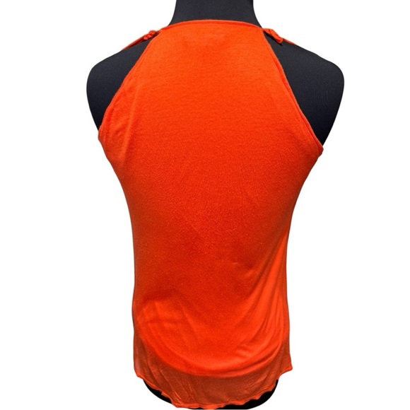 Helmut Lang Orange Raw-Hem Triple Layer  Deconstructed Tank Top Size M - Picture 2 of 14